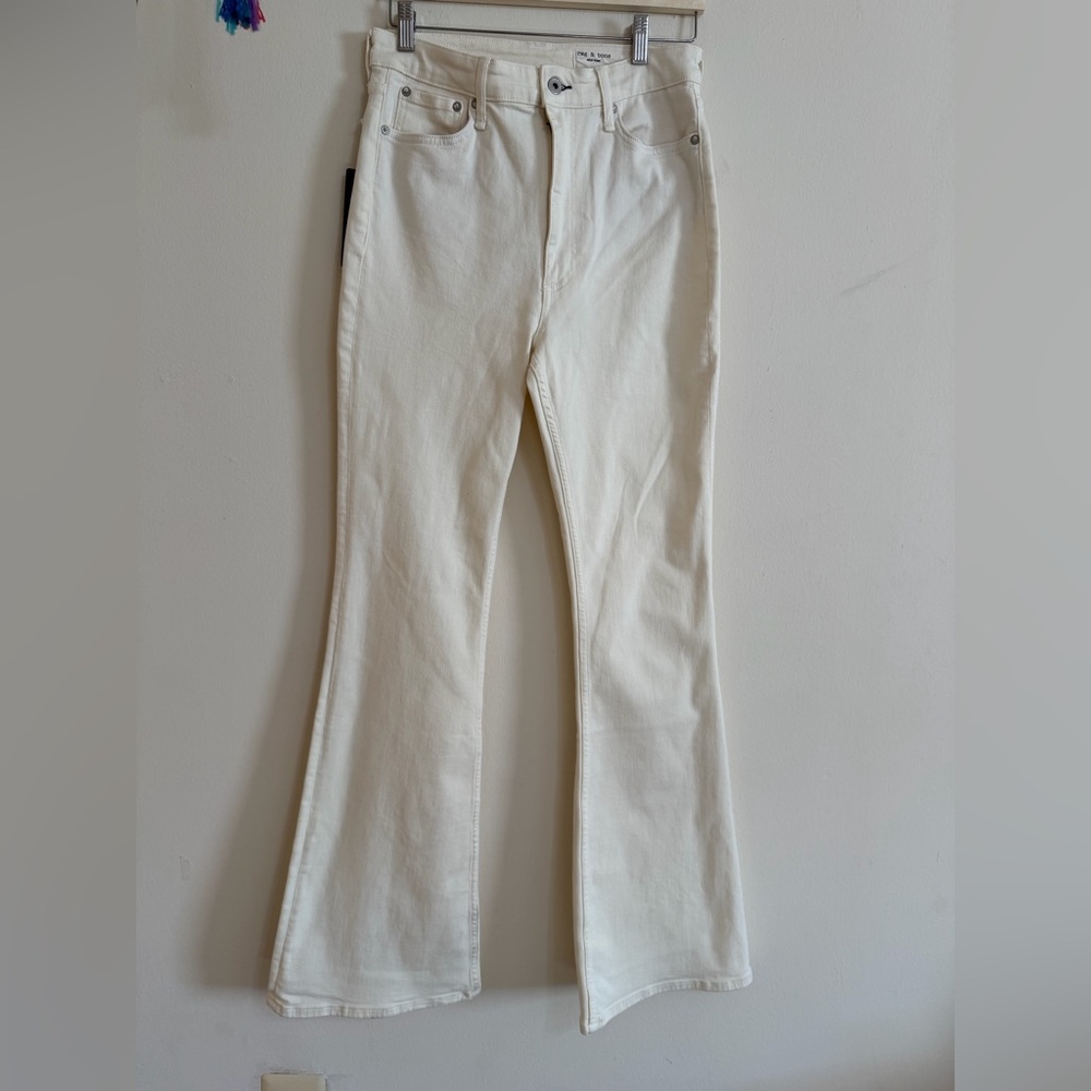 rag & bone Off-White Flare Jeans - Picture 2 of 12